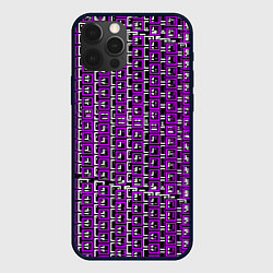 Чехол для iPhone 12 Pro Белые и розовые квадраты, цвет: 3D-черный