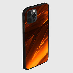 Чехол для iPhone 12 Pro Geometry stripes orange, цвет: 3D-черный — фото 2