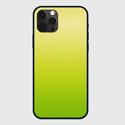 Чехол для iPhone 12 Pro Градиент лимонный жёлто-салатовый, цвет: 3D-черный