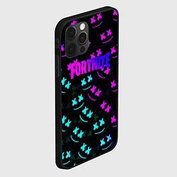 Чехол для iPhone 12 Pro Fortnite x Marshmello neon pattern, цвет: 3D-черный — фото 2