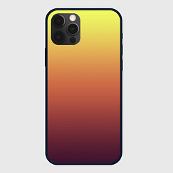 Чехол для iPhone 12 Pro Градиент приглушённый жёлто-бордовый, цвет: 3D-черный