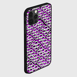Чехол для iPhone 12 Pro Фиолетово-белый узор на чёрном фоне, цвет: 3D-черный — фото 2