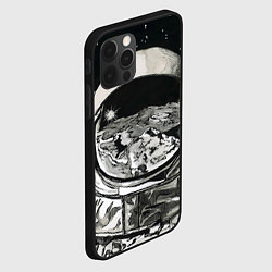 Чехол для iPhone 12 Pro Космонавт в черно-белом мире, цвет: 3D-черный — фото 2
