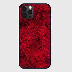 Чехол для iPhone 12 Pro Абстрактная текстура тёмно-красный, цвет: 3D-черный