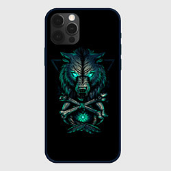 Чехол для iPhone 12 Pro Скандинавский светящийся волк, цвет: 3D-черный