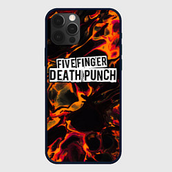 Чехол для iPhone 12 Pro Five Finger Death Punch red lava, цвет: 3D-черный