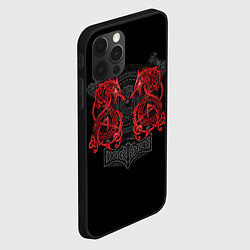 Чехол для iPhone 12 Pro Кельтский узор с волком и топорами, цвет: 3D-черный — фото 2