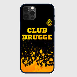 Чехол для iPhone 12 Pro Club Brugge - gold gradient посередине, цвет: 3D-черный