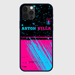 Чехол для iPhone 12 Pro Aston Villa - neon gradient посередине, цвет: 3D-черный