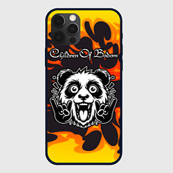 Чехол для iPhone 12 Pro Children of Bodom рок панда и огонь, цвет: 3D-черный