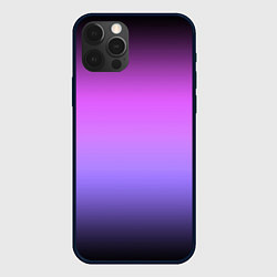 Чехол для iPhone 12 Pro Градиент чёрно-сиреневый, цвет: 3D-черный