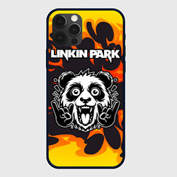 Чехол для iPhone 12 Pro Linkin Park рок панда и огонь, цвет: 3D-черный