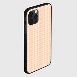Чехол для iPhone 12 Pro Светлый персиковый клетчатый, цвет: 3D-черный — фото 2