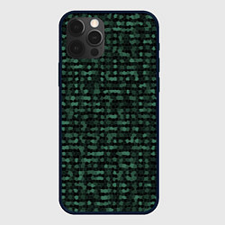 Чехол для iPhone 12 Pro Мозаика тёмно-зелёный, цвет: 3D-черный