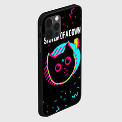 Чехол для iPhone 12 Pro System of a Down - rock star cat, цвет: 3D-черный — фото 2