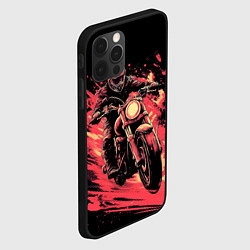 Чехол для iPhone 12 Pro Мотокросс красные брызги, цвет: 3D-черный — фото 2