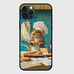 Чехол для iPhone 12 Pro Крыса шеф повар на кухне, цвет: 3D-черный