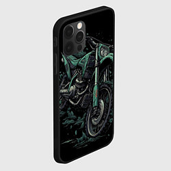 Чехол для iPhone 12 Pro Зеленый абстрактный мото, цвет: 3D-черный — фото 2