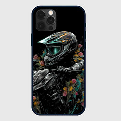 Чехол для iPhone 12 Pro Абстрактный байкер, цвет: 3D-черный