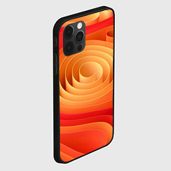 Чехол для iPhone 12 Pro Оранжевые объемные круги, цвет: 3D-черный — фото 2