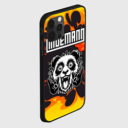 Чехол для iPhone 12 Pro Lindemann рок панда и огонь, цвет: 3D-черный — фото 2