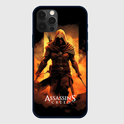 Чехол для iPhone 12 Pro Assassins creed пустыня на фоне, цвет: 3D-черный