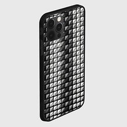 Чехол для iPhone 12 Pro Чёрно-белые квадраты, цвет: 3D-черный — фото 2
