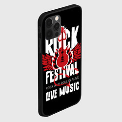 Чехол для iPhone 12 Pro Rock festival - live music, цвет: 3D-черный — фото 2