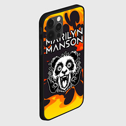 Чехол для iPhone 12 Pro Marilyn Manson рок панда и огонь, цвет: 3D-черный — фото 2