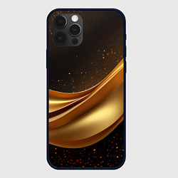 Чехол для iPhone 12 Pro Золотая стильная абстракция на черном фоне, цвет: 3D-черный