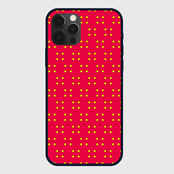 Чехол для iPhone 12 Pro Паттерн желтые точки, цвет: 3D-черный