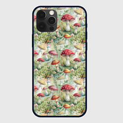 Чехол для iPhone 12 Pro Дикие грибы лесные мухоморы, цвет: 3D-черный