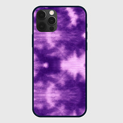 Чехол для iPhone 12 Pro Фиолетовый тайдай, цвет: 3D-черный