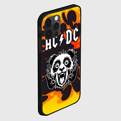 Чехол для iPhone 12 Pro AC DC рок панда и огонь, цвет: 3D-черный — фото 2