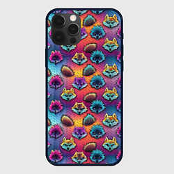 Чехол для iPhone 12 Pro Furry color anime faces, цвет: 3D-черный