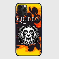 Чехол для iPhone 12 Pro Queen рок панда и огонь, цвет: 3D-черный