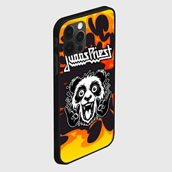 Чехол для iPhone 12 Pro Judas Priest рок панда и огонь, цвет: 3D-черный — фото 2