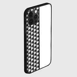 Чехол для iPhone 12 Pro Чёрные треугольники на белом фоне, цвет: 3D-черный — фото 2