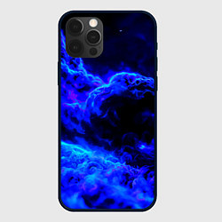 Чехол для iPhone 12 Pro Синий густой дым - inferno blue, цвет: 3D-черный