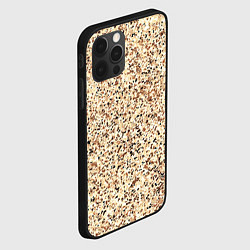 Чехол для iPhone 12 Pro Светлый коричневый текстурированный под камень, цвет: 3D-черный — фото 2