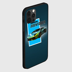 Чехол для iPhone 12 Pro Спортивная машина Lamborghini Aventador, цвет: 3D-черный — фото 2
