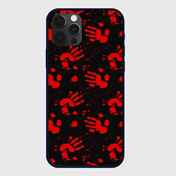 Чехол для iPhone 12 Pro Blood hands паттерн, цвет: 3D-черный