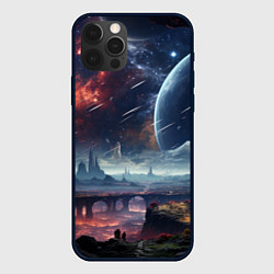 Чехол для iPhone 12 Pro Фантастическая планета внутри космоса, цвет: 3D-черный