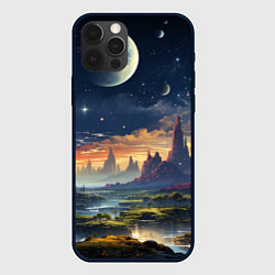 Чехол для iPhone 12 Pro Космический фантазийный мир на другой планете, цвет: 3D-черный
