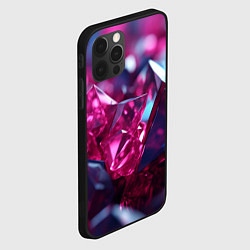 Чехол для iPhone 12 Pro Яркие розовые хрусталики, цвет: 3D-черный — фото 2