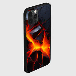 Чехол для iPhone 12 Pro Камни в разломе красный свет, цвет: 3D-черный — фото 2