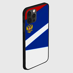 Чехол для iPhone 12 Pro Россия спортивная коллекция геометрия, цвет: 3D-черный — фото 2