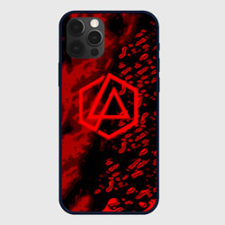 Чехол для iPhone 12 Pro Linkin park red logo, цвет: 3D-черный