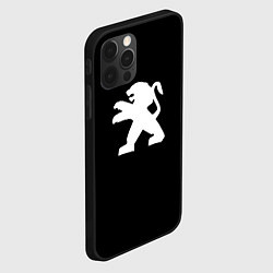 Чехол для iPhone 12 Pro Peugeot logo, цвет: 3D-черный — фото 2