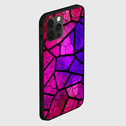 Чехол для iPhone 12 Pro Крупный фиолетовый витраж, цвет: 3D-черный — фото 2